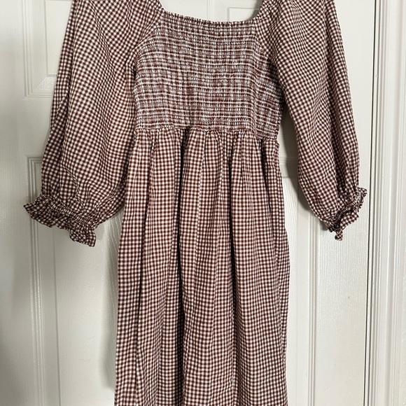 Rylee & Cru Brown Gingham Women's Mini Dress - Picture 5 of 5